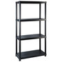Voir la diapositive 2 : VIDAXL Etagere de rangement a 4 niveaux Noir 244x30,5x130 cm Plastique