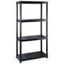 Voir la diapositive 2 : VIDAXL Etagere de rangement a 4 niveaux Noir 244x30,5x130 cm Plastique