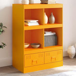 VIDAXL Buffet jaune moutarde 67x39x95 cm acier