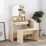 VIDAXL Ensemble de coiffeuse Chene Sonoma 86,5x35x136 cm