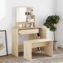 Voir la diapositive 1 : VIDAXL Ensemble de coiffeuse Chene Sonoma 86,5x35x136 cm