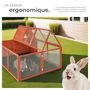 Voir la diapositive 3 : tectake Enclos pour rongeurs en bois marron