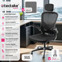 Voir la diapositive 2 : tectake Fauteuil de bureau forme ergonomique avec soutien lombaire et appuie-tête réglables noir
