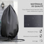 Voir la diapositive 4 : OUTSUNNY Housse fauteuil suspendu zippée cordon de serrage - dia. 115 x 190H cm - Oxford 210D noir