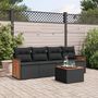 Voir la diapositive 1 : VIDAXL Salon de jardin 5 pcs avec coussins noir resine tressee