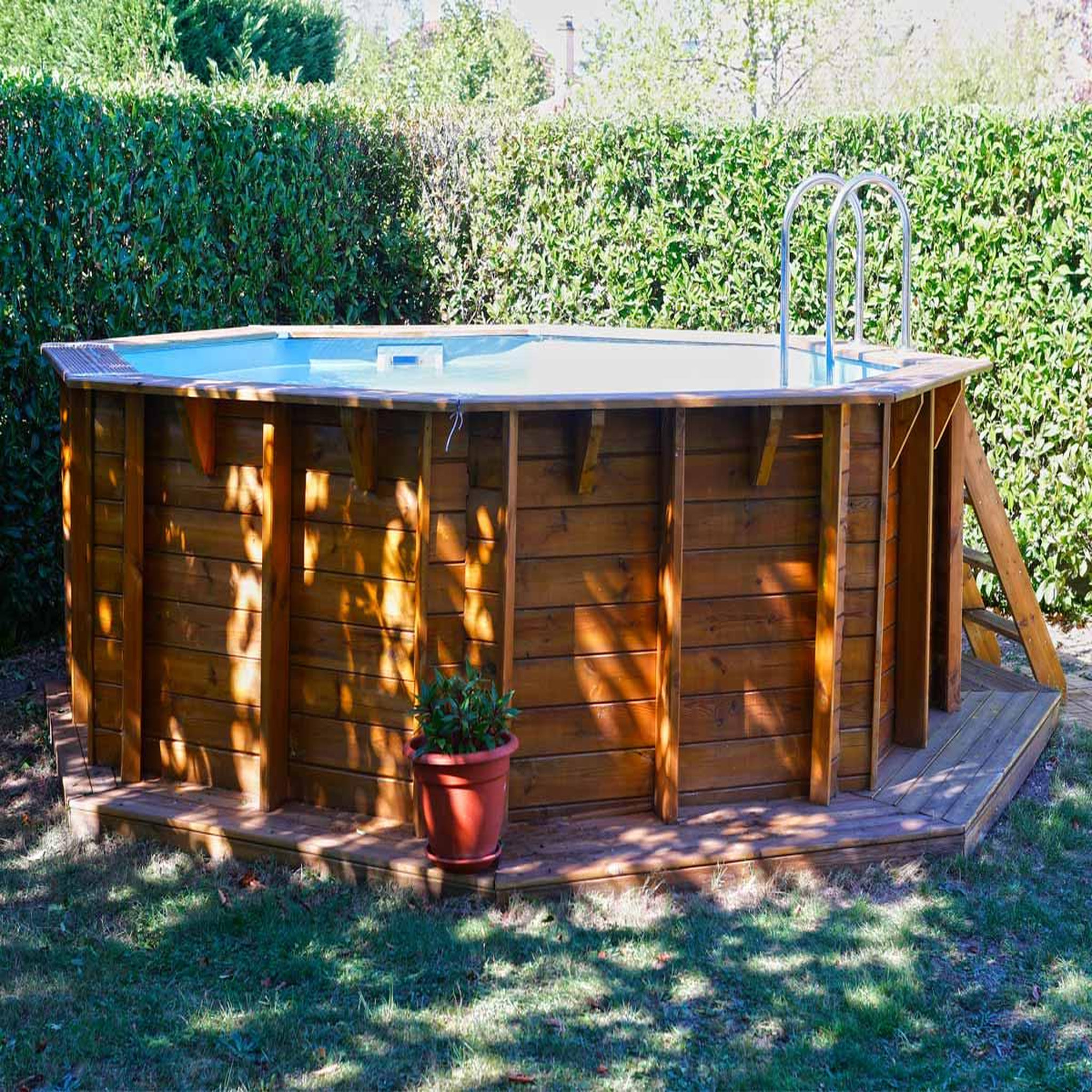 Voir la diapositive 4 : Ubbink Piscine bois Sunwater 4,10 x 1,20 m liner bleu - Ubbink