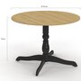 Voir la diapositive 4 : ID MARKET Table à manger ronde MARIE 4-6 personnes bois façon hêtre et noir 110 cm