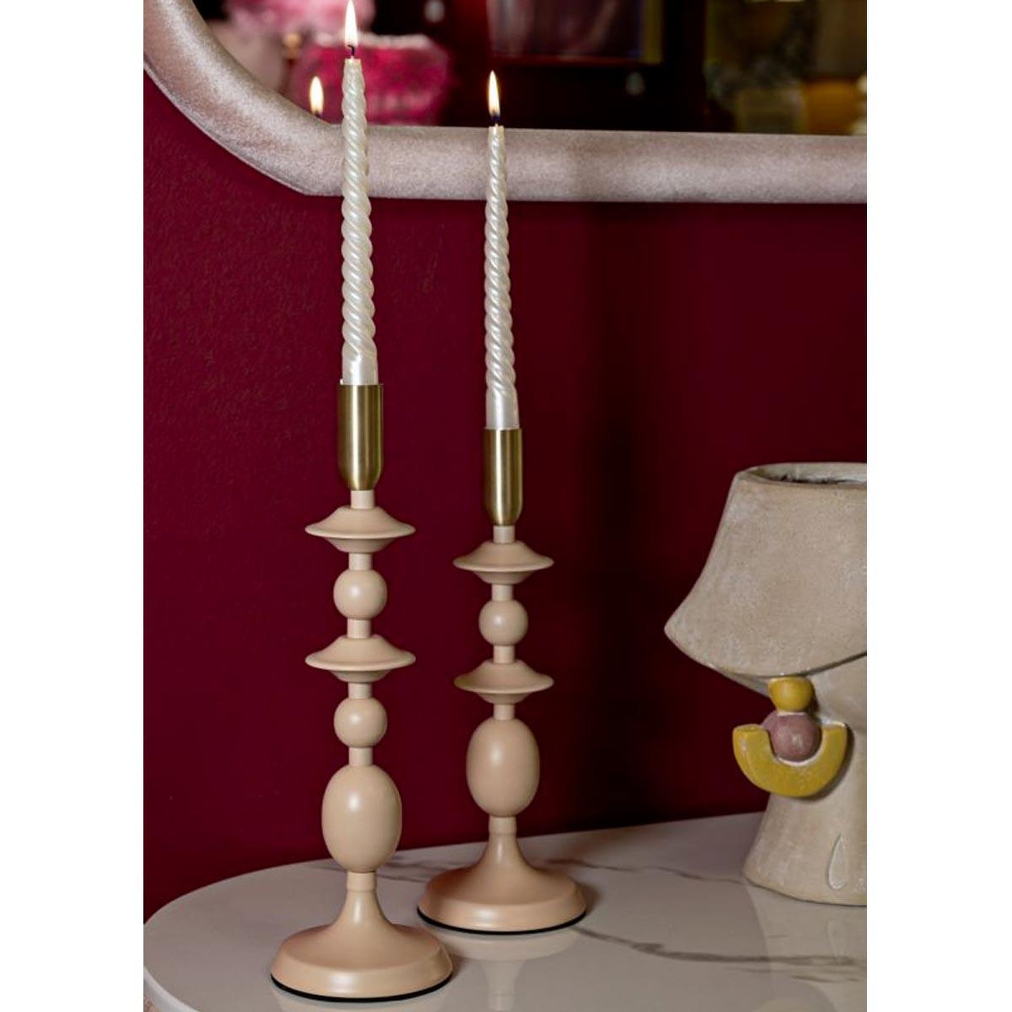 Voir la diapositive 4 : Paris Prix Lot de 2 chandeliers  gemini  33cm rose & or