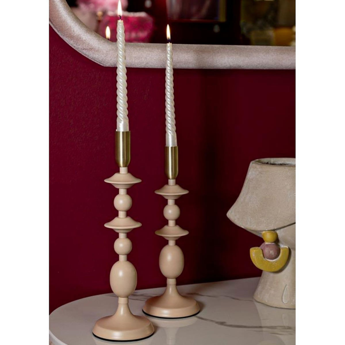 Paris Prix Lot de 2 Chandeliers  Gemini  33cm Rose & Or
