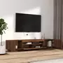 VIDAXL Ensemble de meubles TV avec lumieres LED 2 pcs Chene marron
