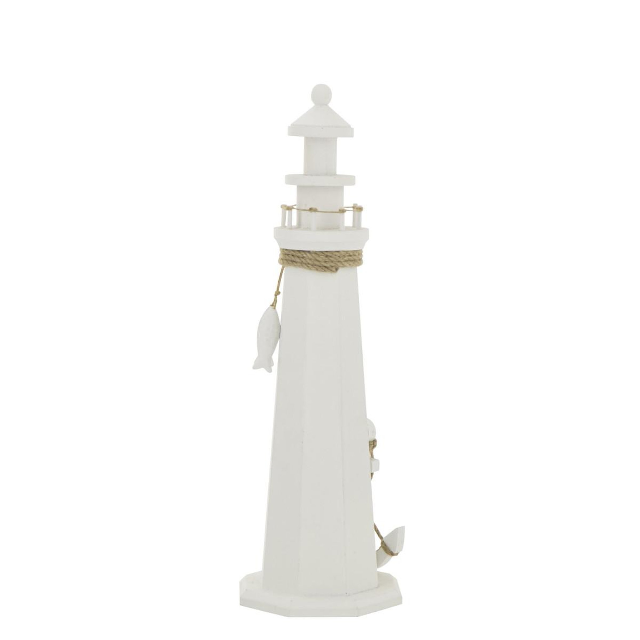 Voir la diapositive 2 : J-LINE Phare déco en bois  bréhat  53cm blanc