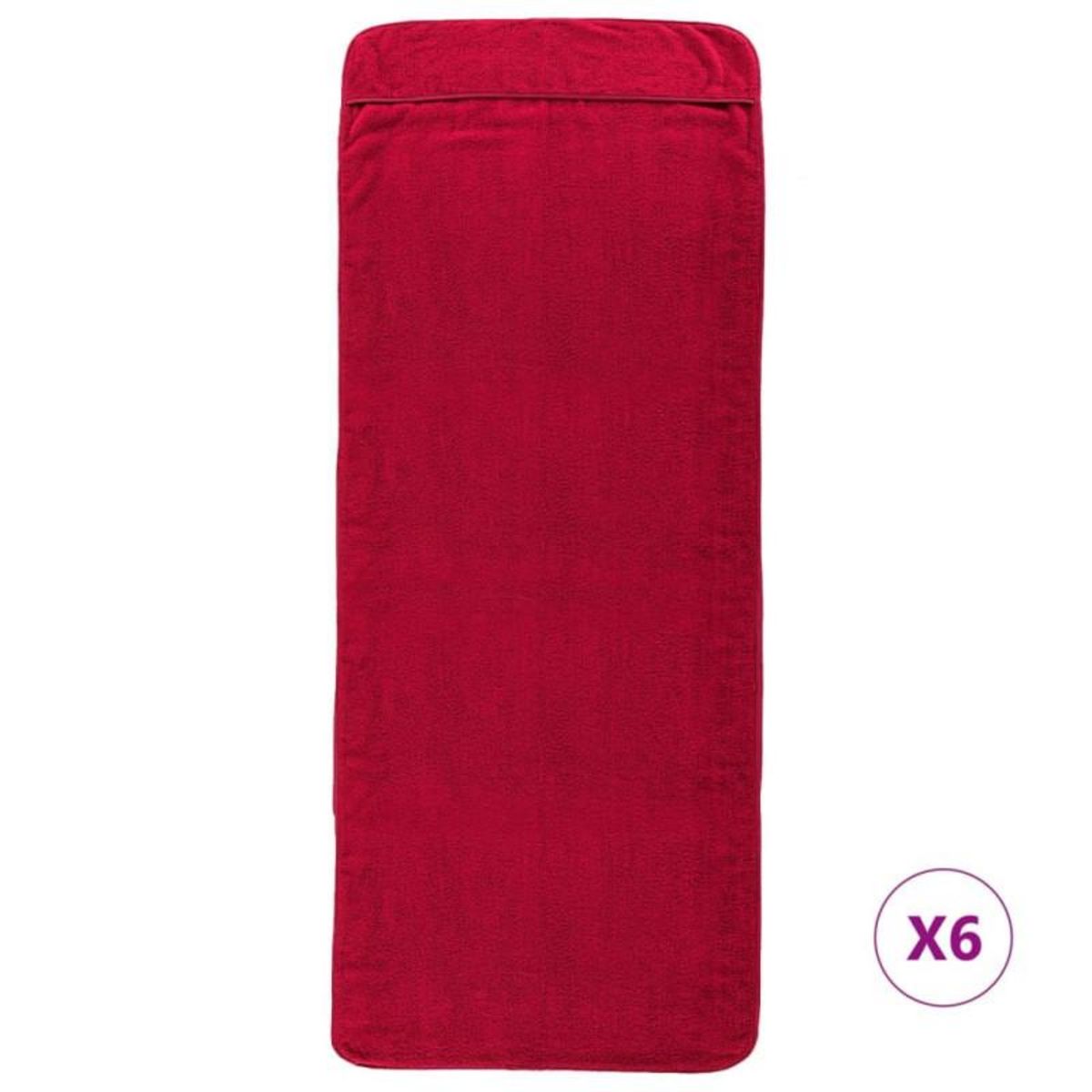 VIDAXL Serviettes de plage 6 pcs bordeaux 60x135 cm tissu 400 GSM