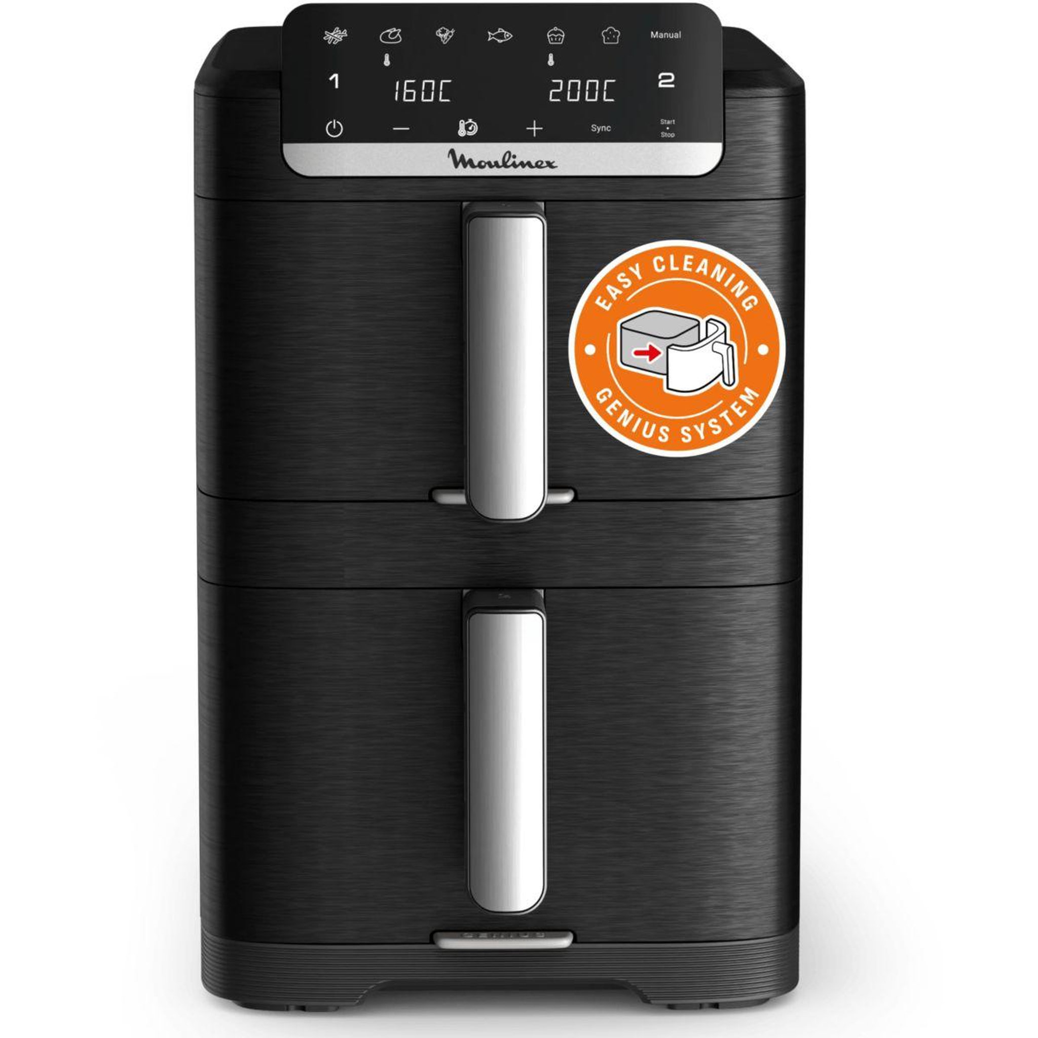 MOULINEX Friteuse sans huile Easy fry Crispy Stack Dual EZ7568F0