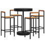 Voir la diapositive 3 : VIDAXL Ensemble de bar jardin 5 pcs noir poly rotin/bois massif acacia