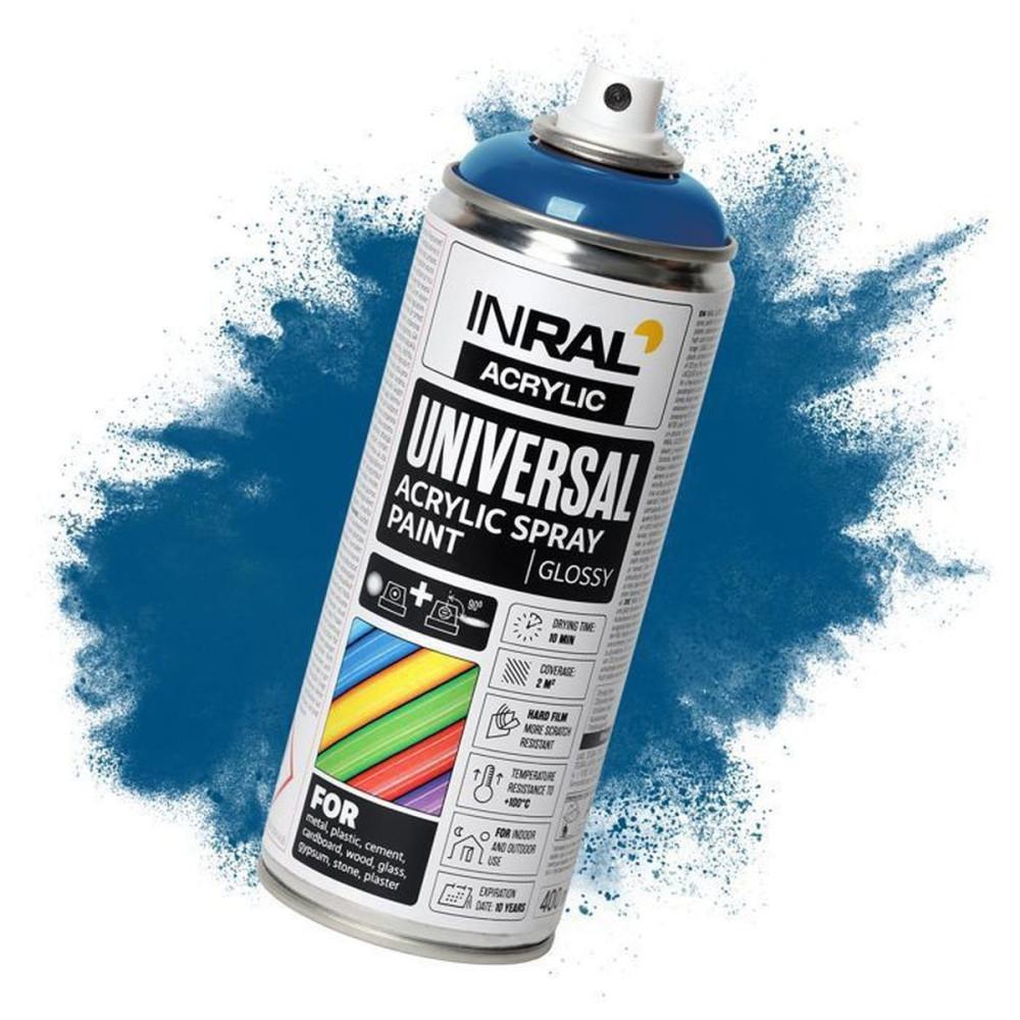 Peinture en aérosol acrylique universelle RAL 5010 bleu gentiane brillant, 400 ml