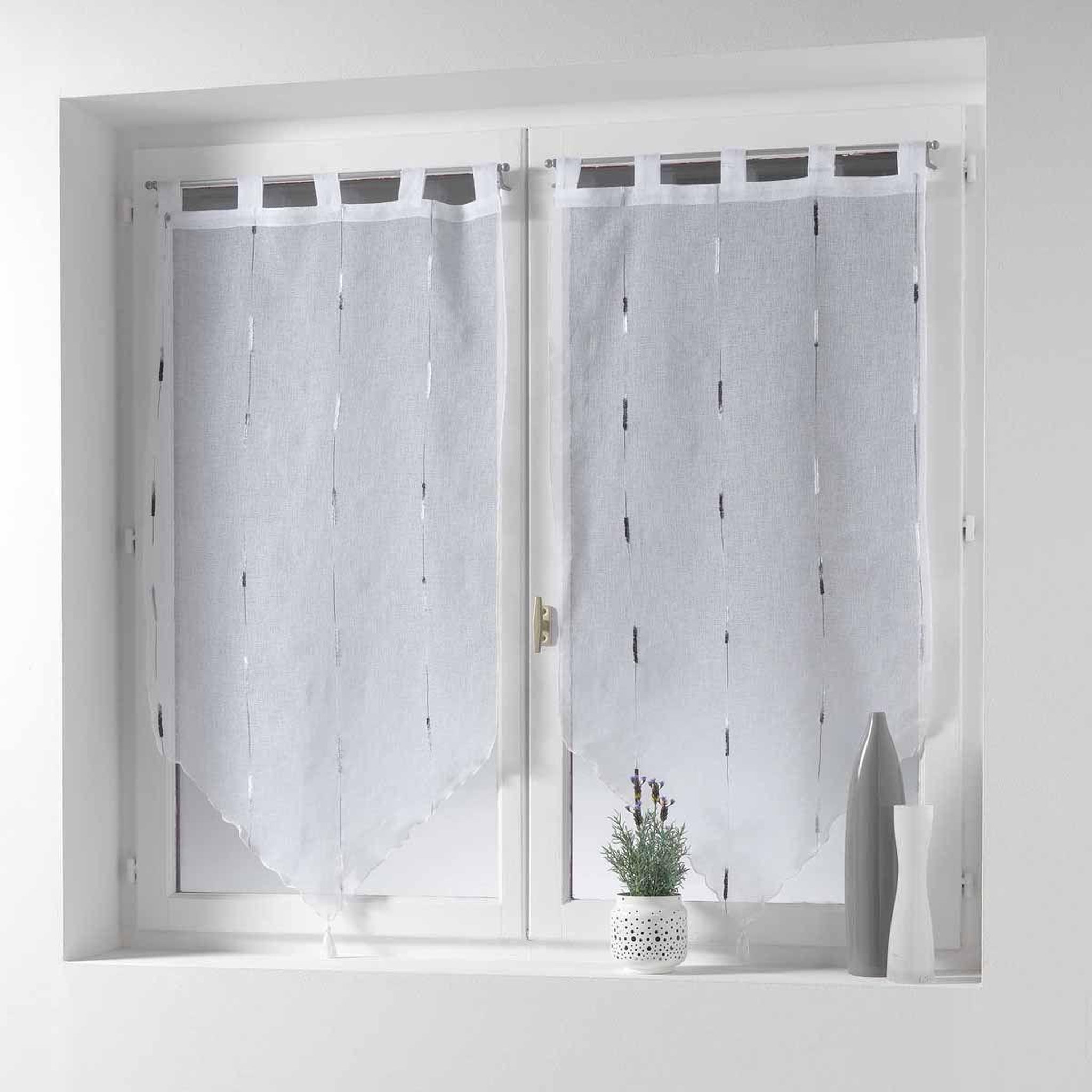 Douceur d'Intérieur Paire de voilages  chenilla  90x120cm gris