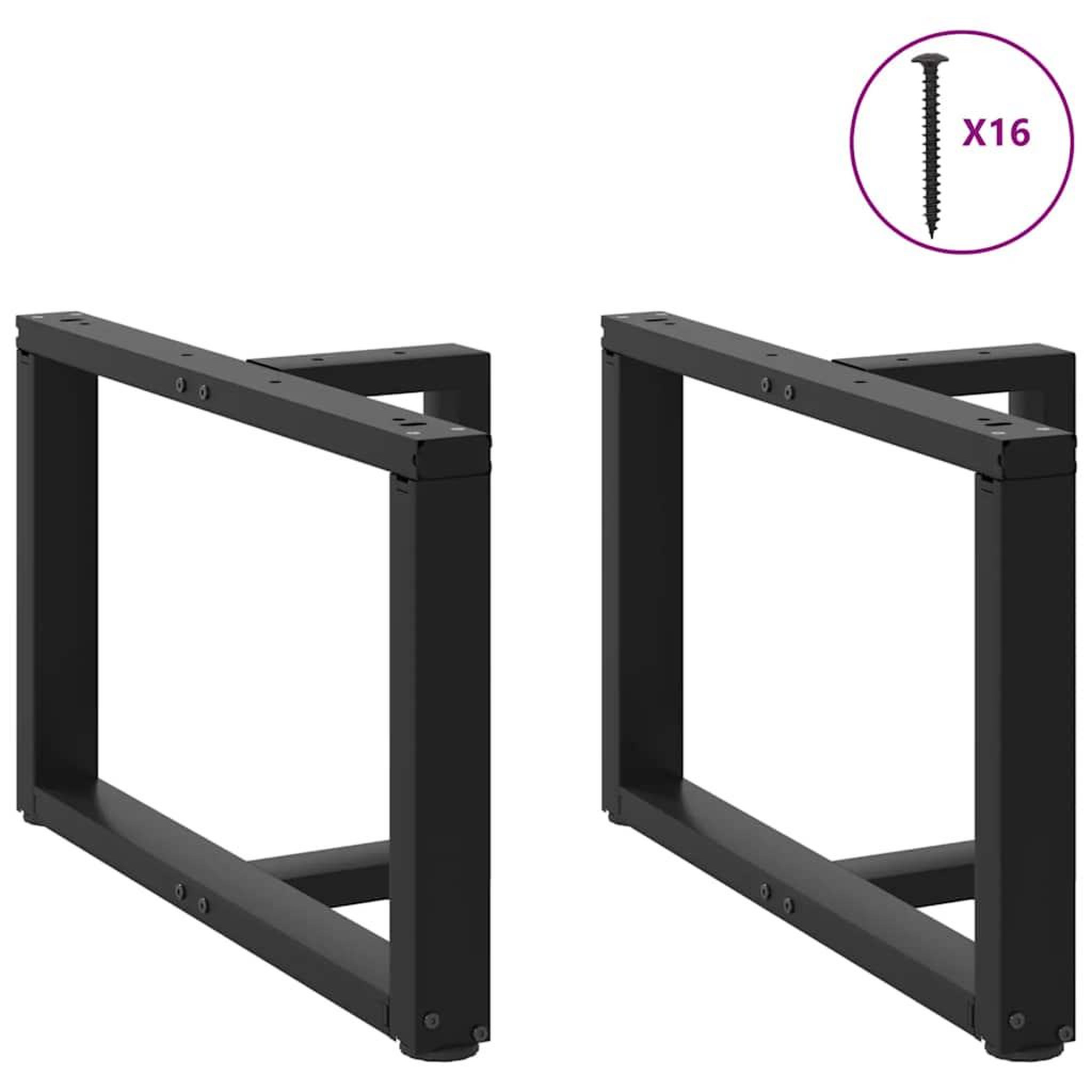 Voir la diapositive 3 : VIDAXL Pieds de table basse forme de T 2pcs noir 60x25x(42-43)cm acier