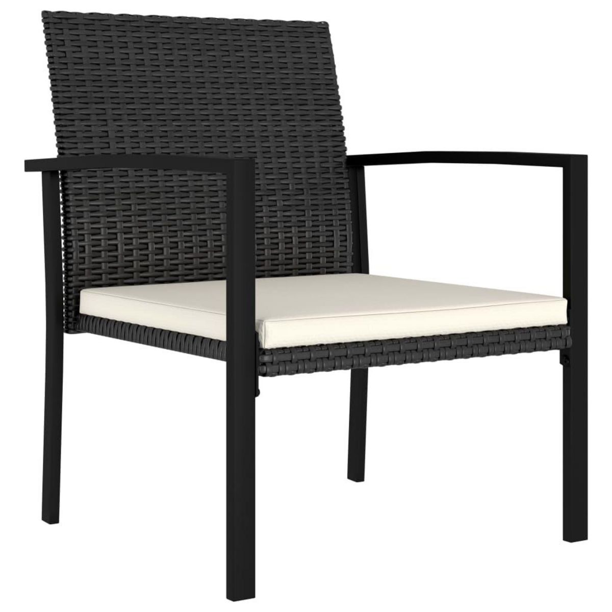 VIDAXL Chaises a manger de jardin lot de 2 Resine tressee Noir