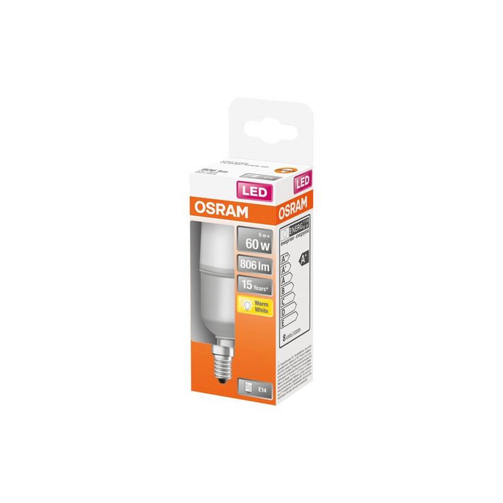 Osram LED STICK DEP A RAD.8W E14 CHD BTE OSRAM - 4058075428362