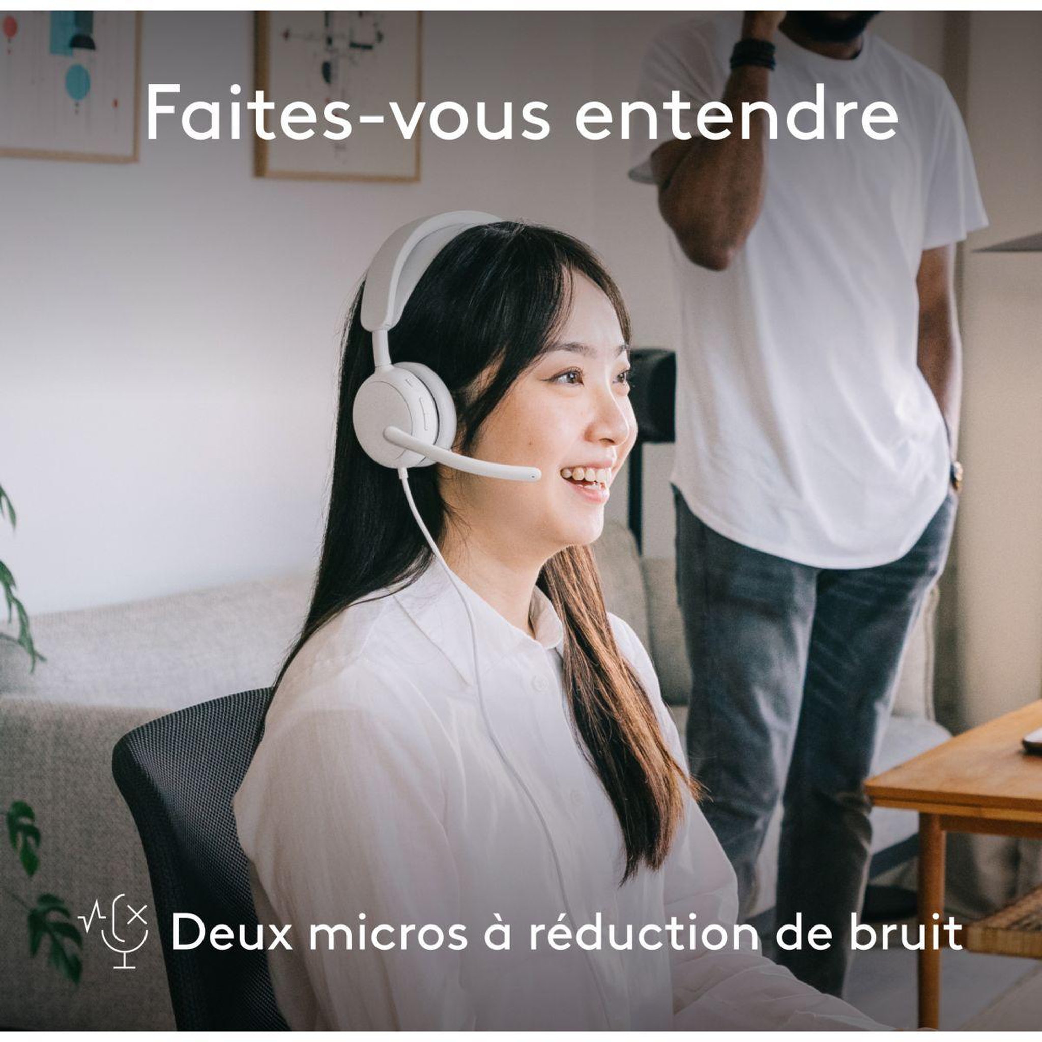 Voir la diapositive 3 : Logitech Micro-casque zone wired 2 off white