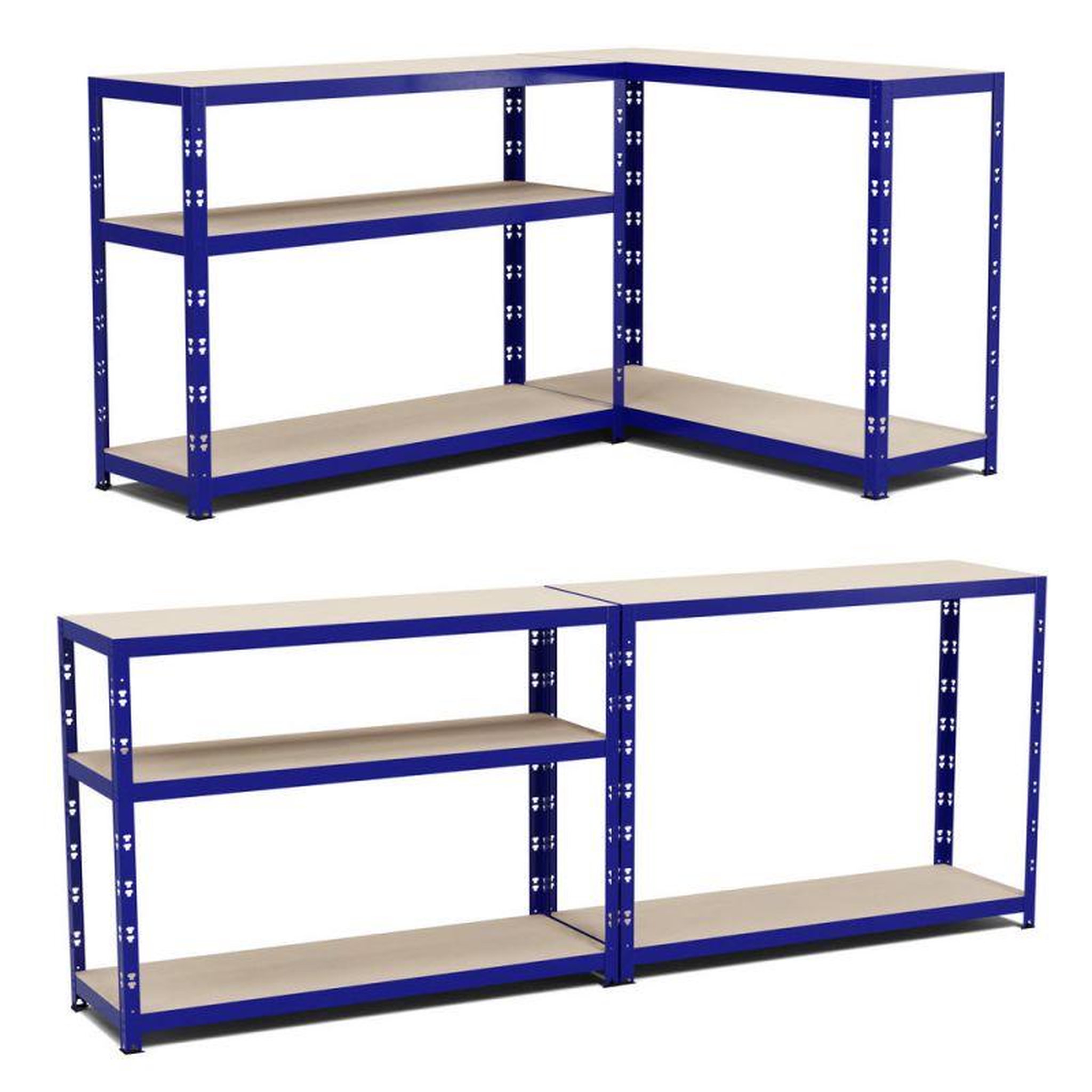 Voir la diapositive 5 : EUROSPEN Etagère de rangement modulable et polyvalente pour atelier, garage, cave... Charge Lourde max 875kg -180x120x40cm - Bleu