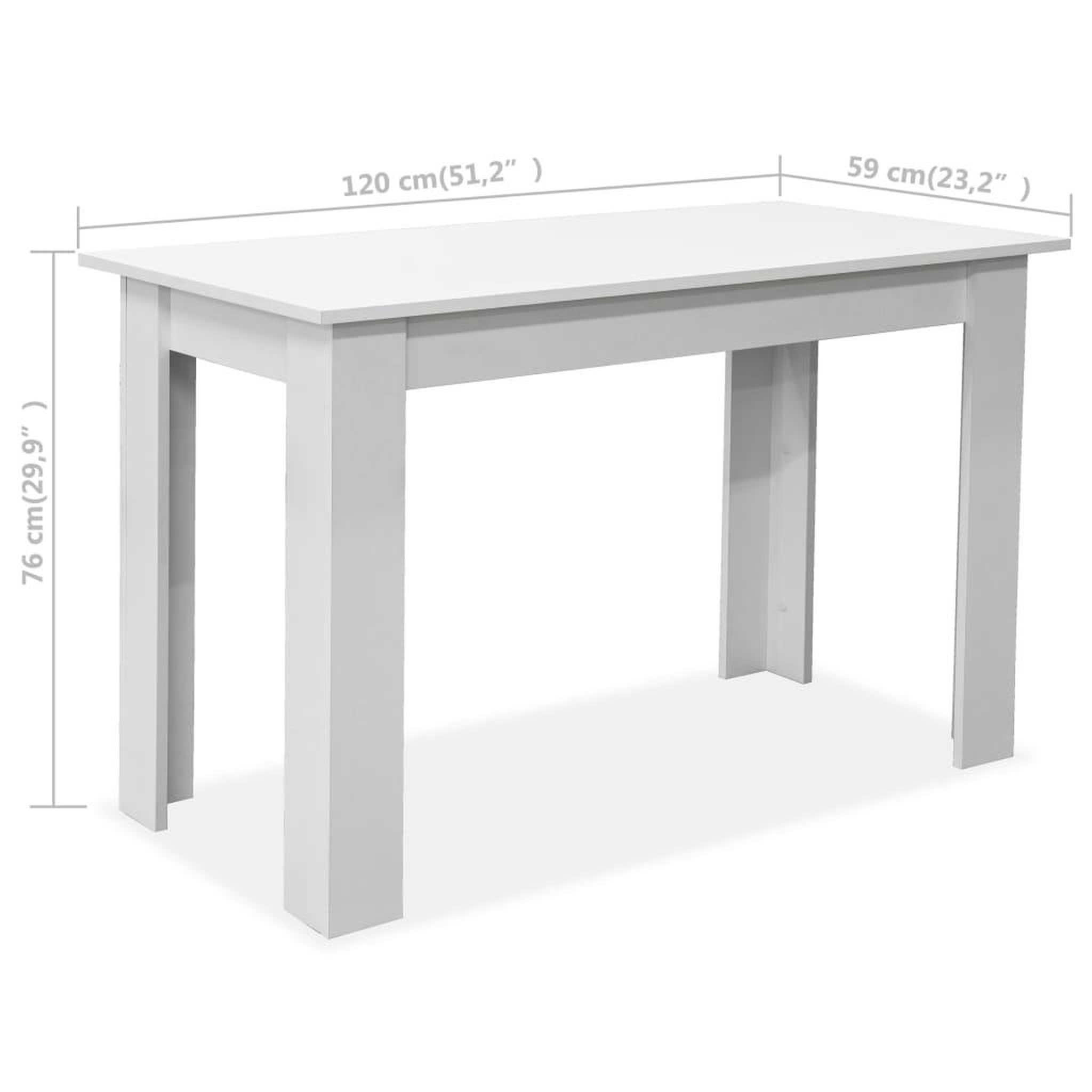 Voir la diapositive 6 : VIDAXL Table de salle a manger et bancs 3 pcs Bois d'ingenierie Blanc