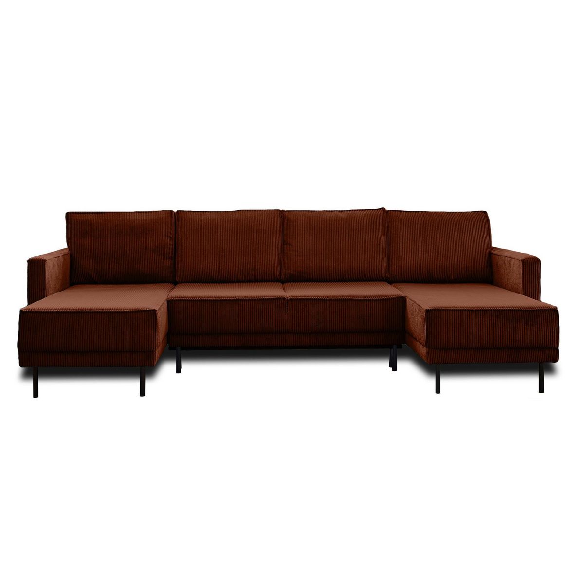 LISA DESIGN Charlie - canapé panoramique en u - 7 places - convertible avec coffre - en velours côtelé