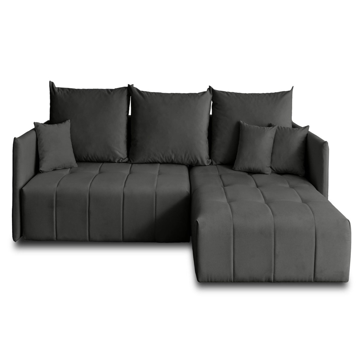 BEST MOBILIER Petra - canapé d'angle réversible - convertible avec coffre - 4 places - en velours