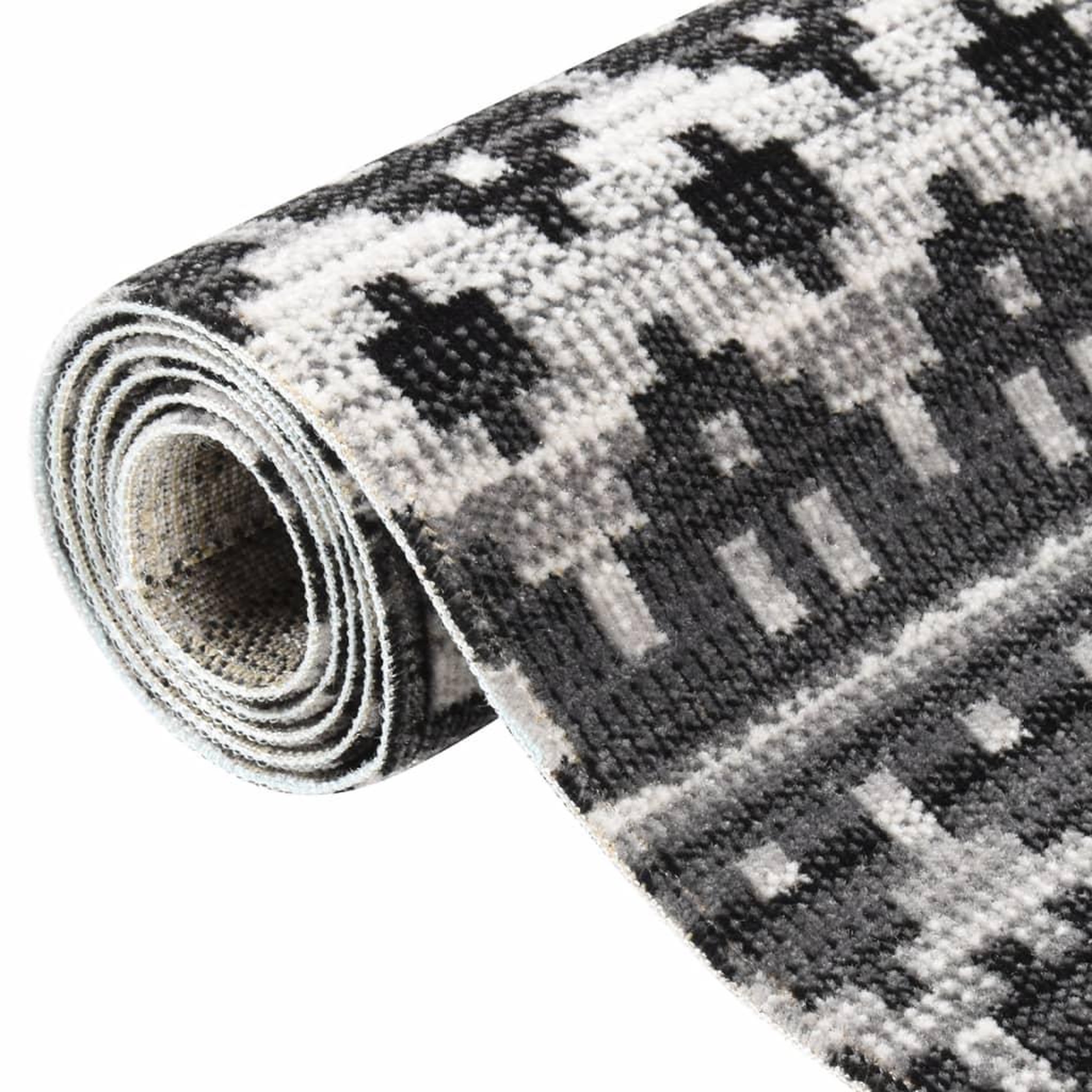 Voir la diapositive 2 : VIDAXL Tapis a tissage plat d'exterieur 115x170 cm Gris fonce