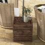Voir la diapositive 4 : OUTSUNNY Pied de parasol coffre de rangement table basse 3 en 1 bois de sapin