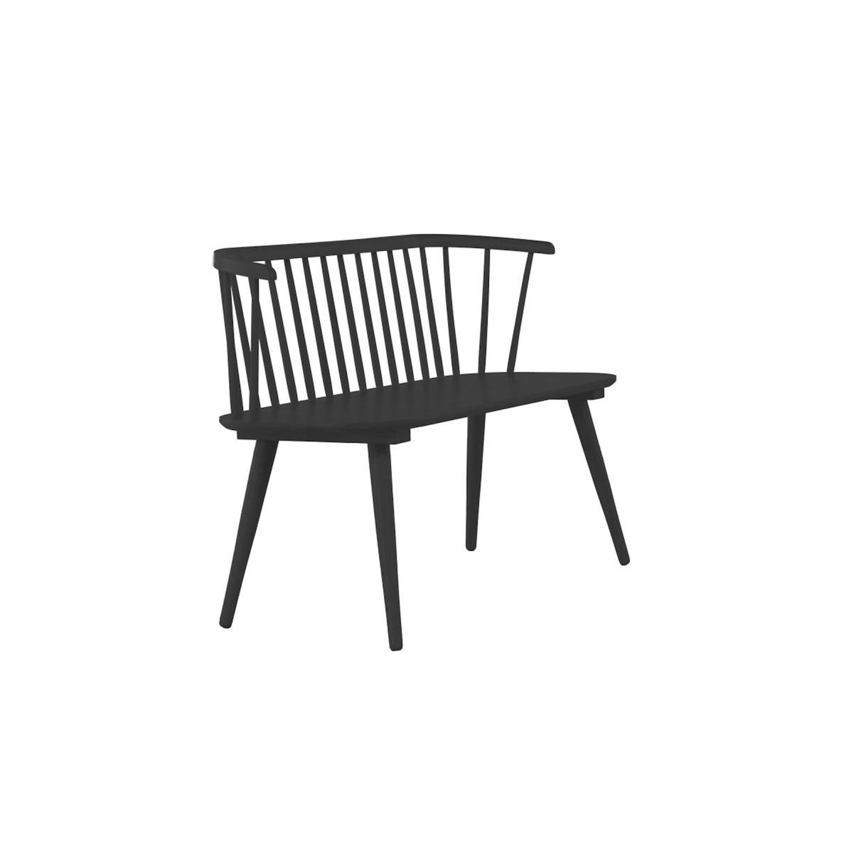 Paris Prix Banc Design en Bois  Bobby  120cm Noir