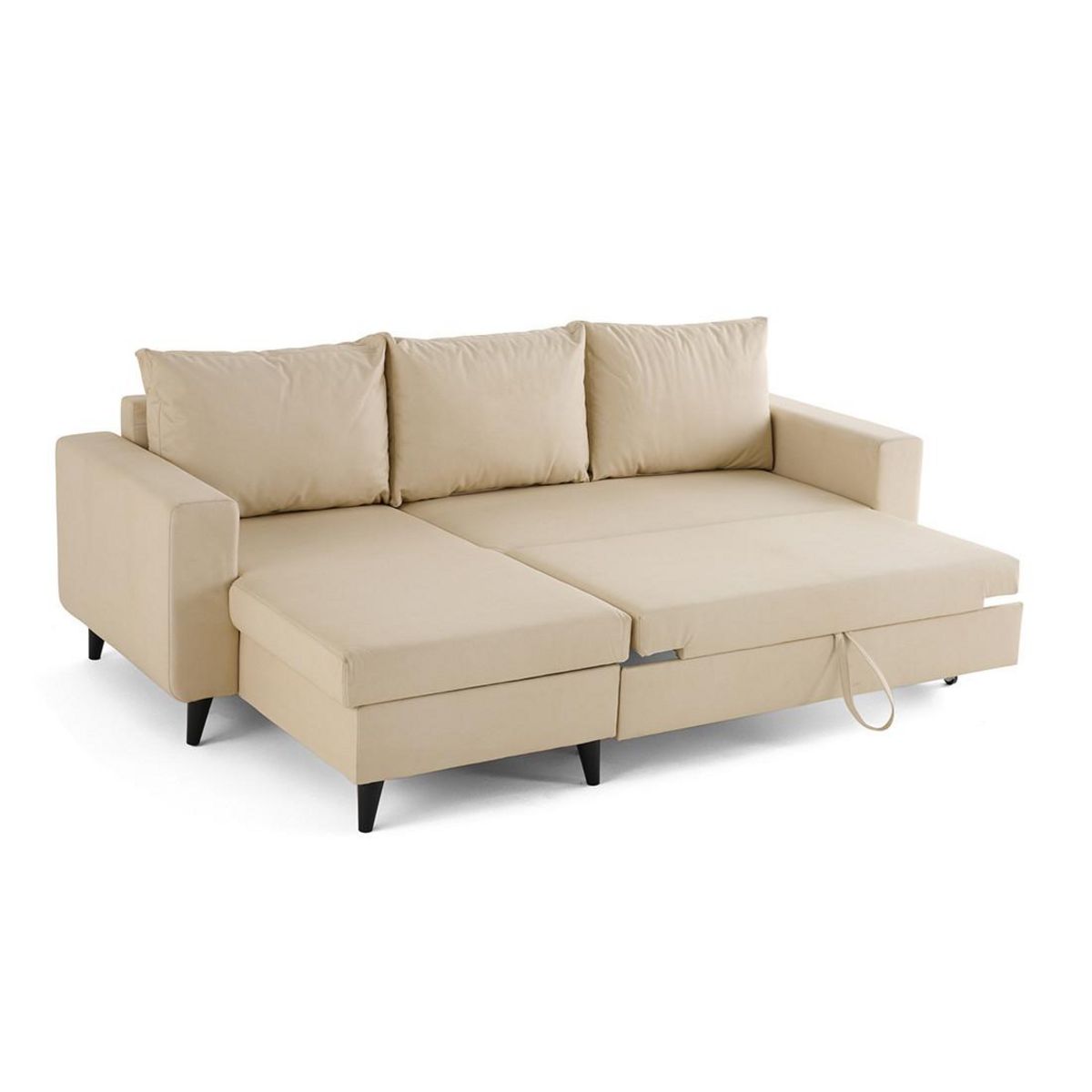 BEST MOBILIER Nordic - canapé d'angle réversible 4 places - convertible avec coffre - en simili