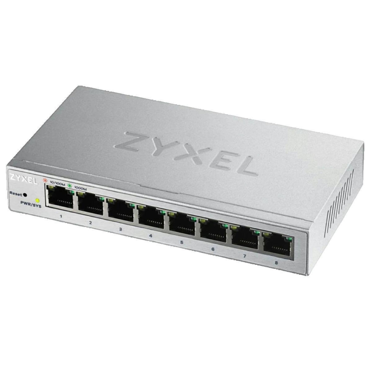 Zyxel Switch Zyxel GS1200-8 - Géré - 8 ports Gigabit RJ-45 - Argent