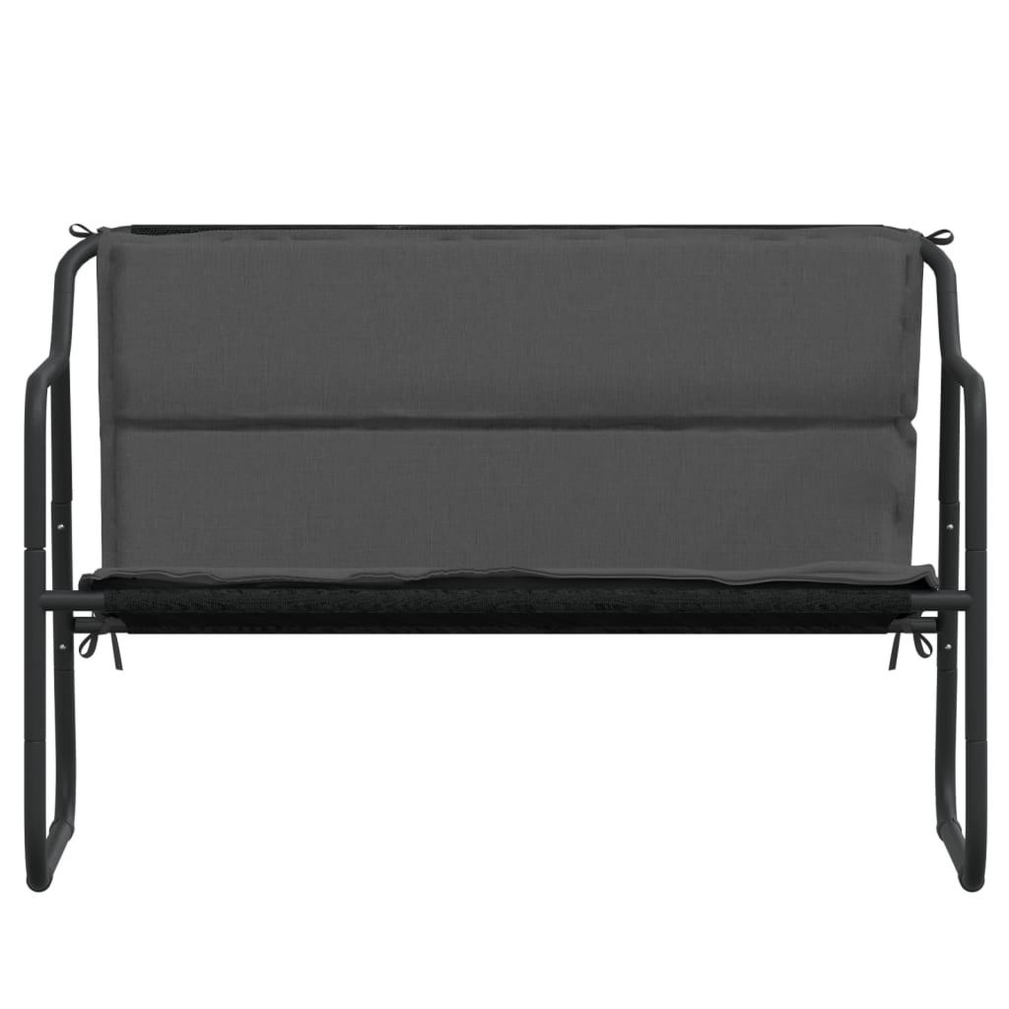 Voir la diapositive 3 : VIDAXL Banc de jardin a 2 places avec coussin anthracite acier