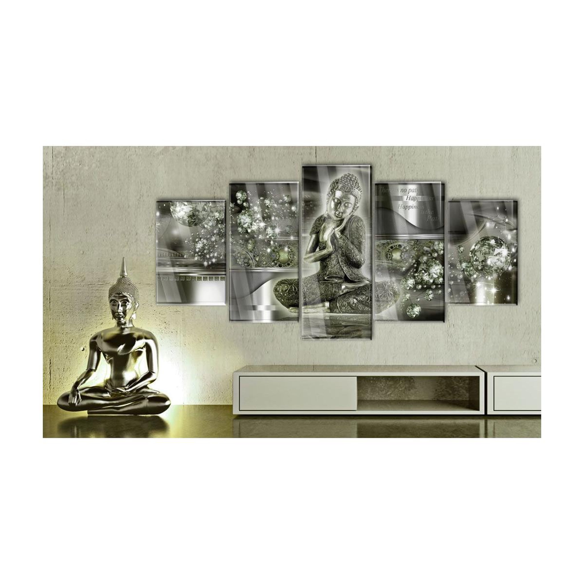 Voir la diapositive 2 : Paris Prix Tableau sur verre acrylique  emerald buddha