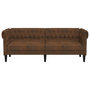 Voir la diapositive 4 : VIDAXL Canape Chesterfield 3 places marron tissu