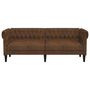 Voir la diapositive 4 : VIDAXL Canape Chesterfield 3 places marron tissu