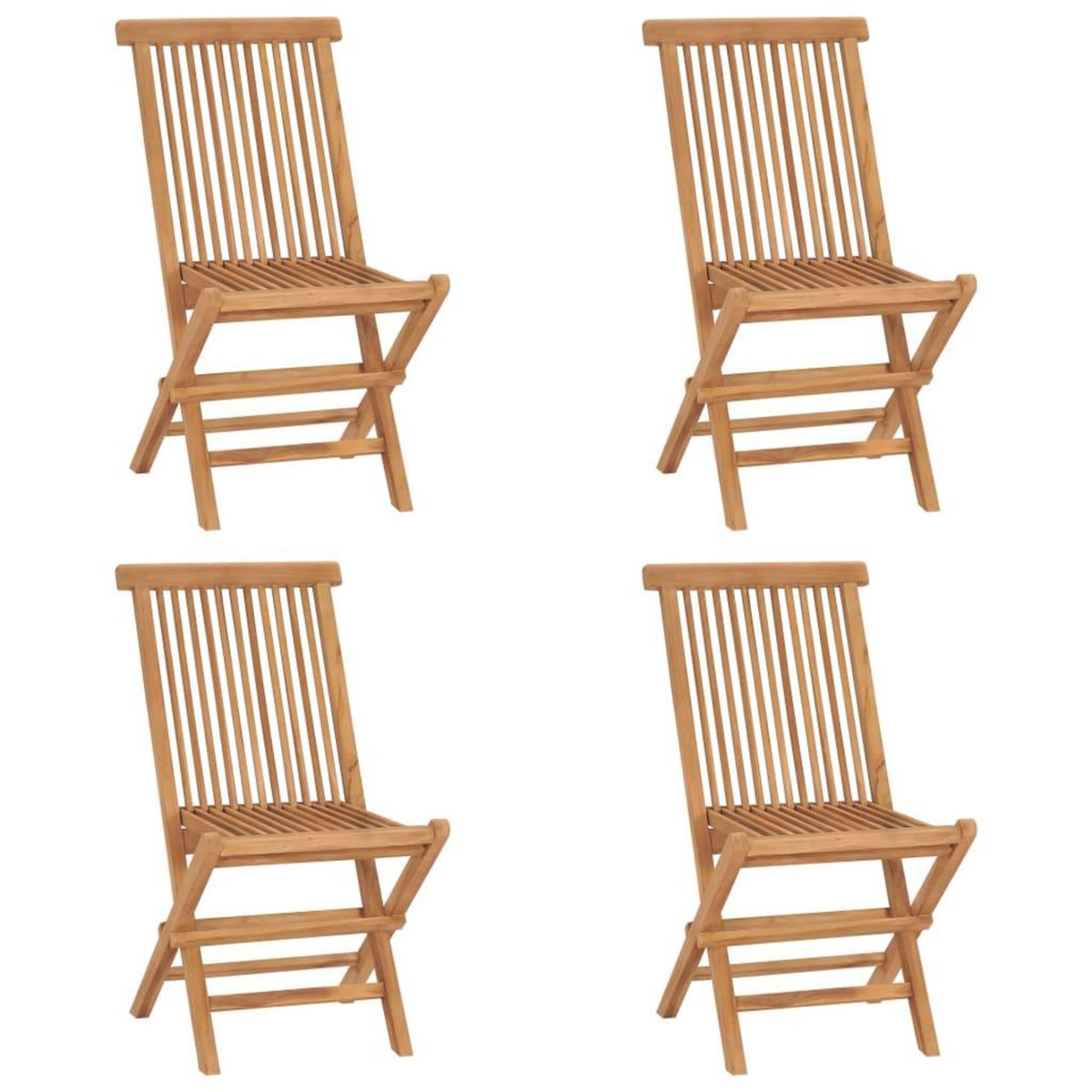 VIDAXL Chaises de jardin pliables lot de 4 Bois de teck massif