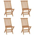 VIDAXL Chaises de jardin pliables lot de 4 Bois de teck massif