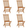 Voir la diapositive 1 : VIDAXL Chaises de jardin pliables lot de 4 Bois de teck massif