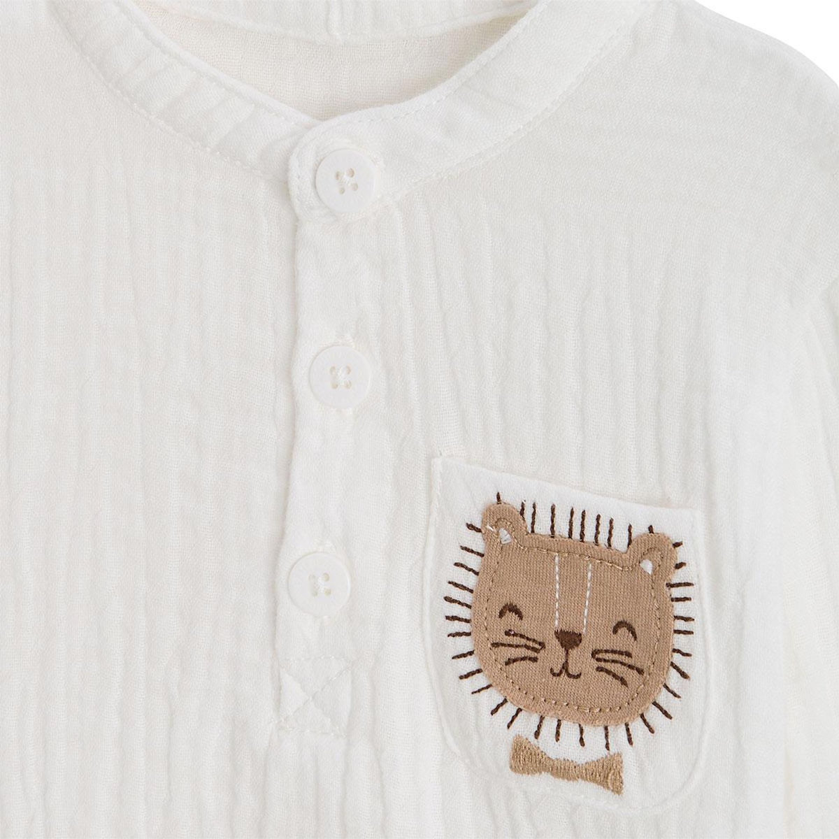 Petit Béguin Chemise enfant en gaze de coton Auguste