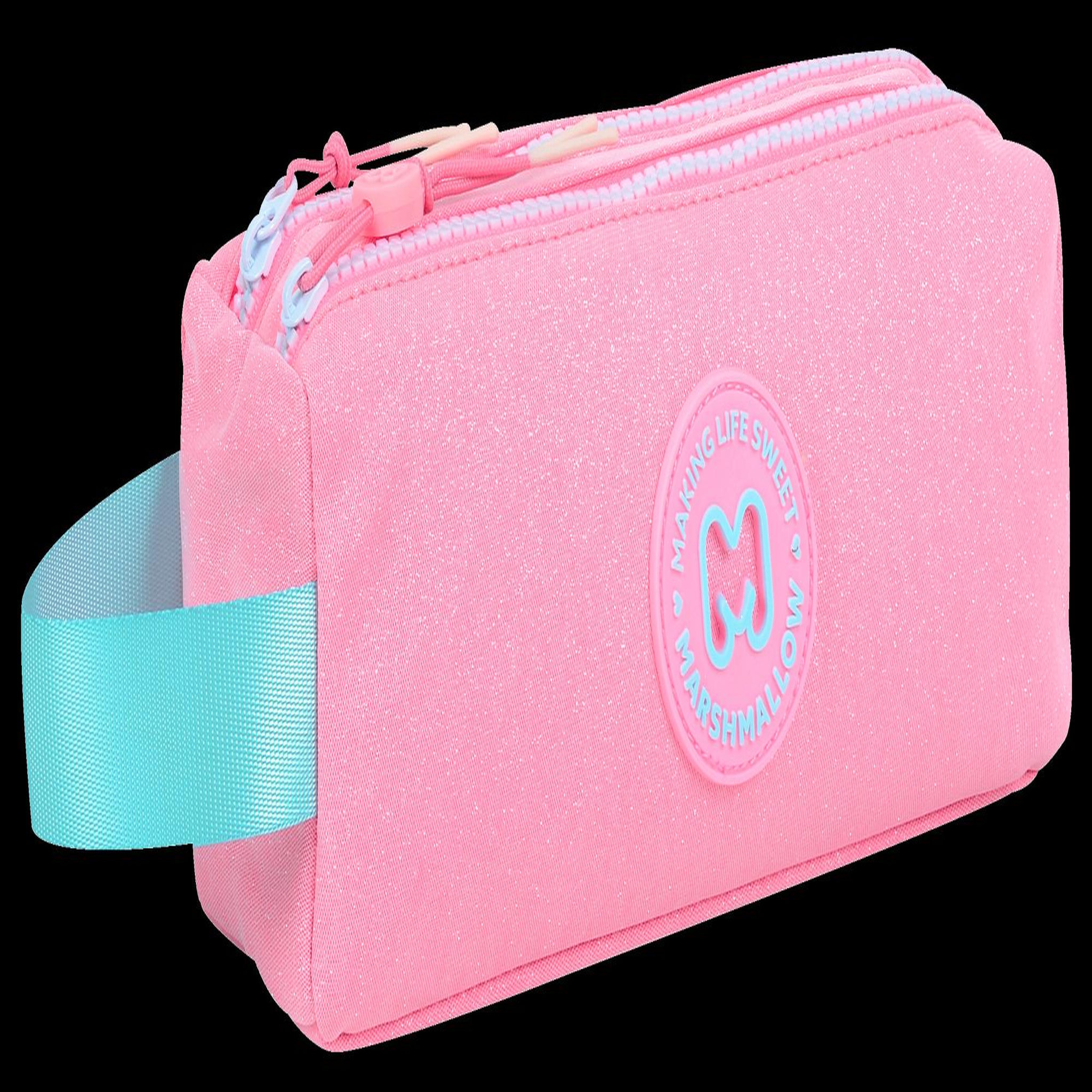 Voir la diapositive 2 : Bagtrotter MARSHMALLOW - Trousse scolaire double compartiment SWEET GLOW PINK - Rose brillant - Fille