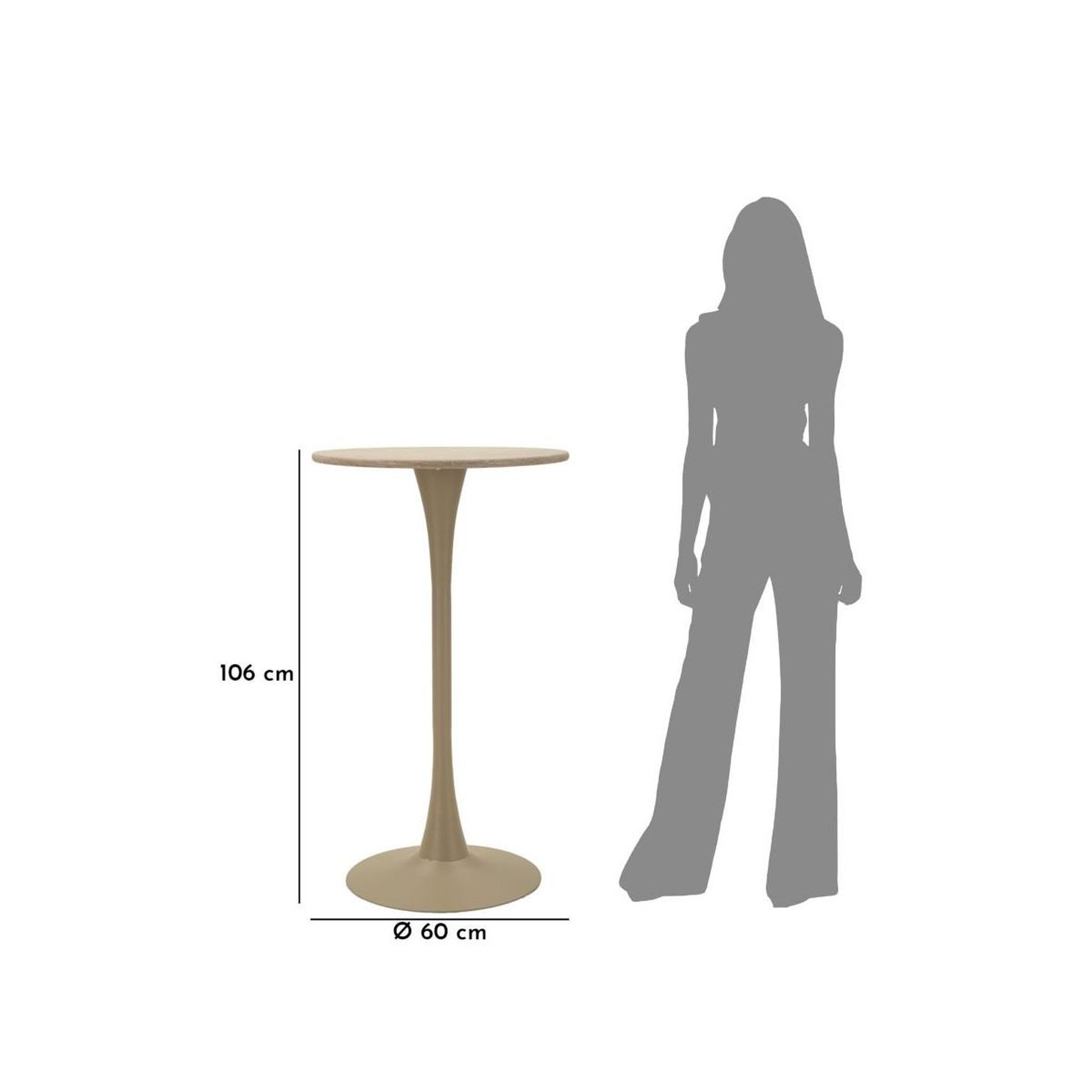 Voir la diapositive 6 : Paris Prix Table de bar ronde  alaska  106cm crème