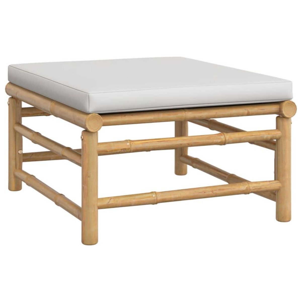 VIDAXL Salon de jardin 3 pcs avec coussins gris clair bambou