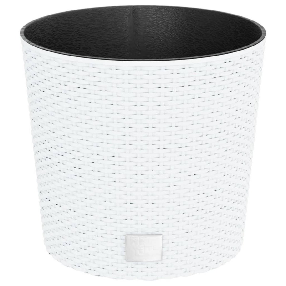VIDAXL Jardiniere et interieur amovible blanc 15 /15,3 L rotin PP
