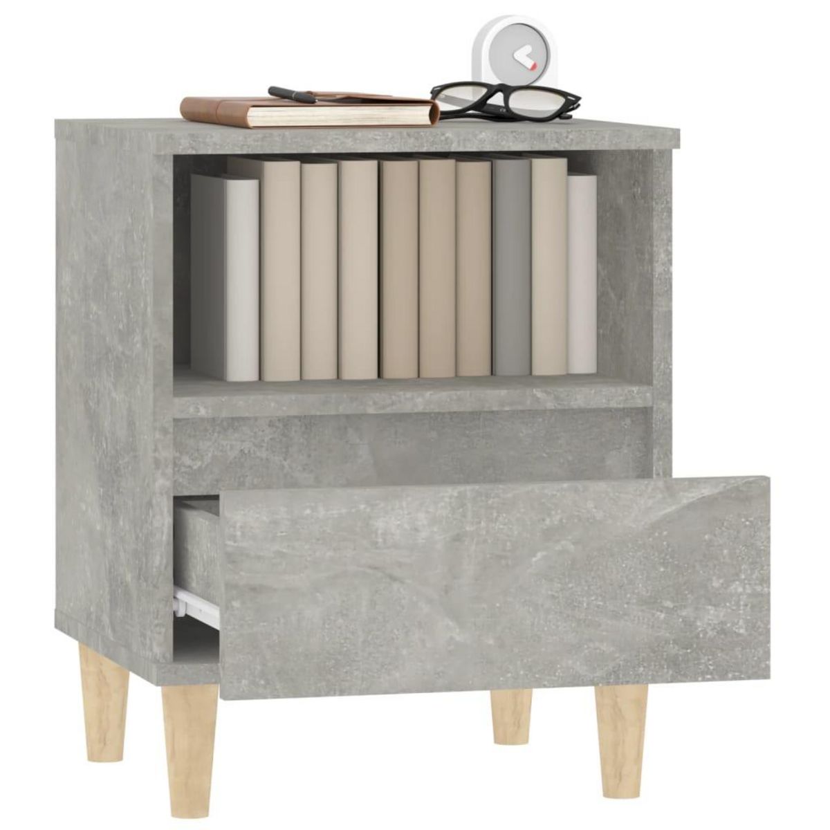 VIDAXL Table de chevet Gris beton 40x35x50 cm