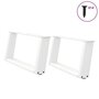 Voir la diapositive 1 : VIDAXL Pieds de table basse forme de U 2 pcs blanc 70x(30-31) cm acier