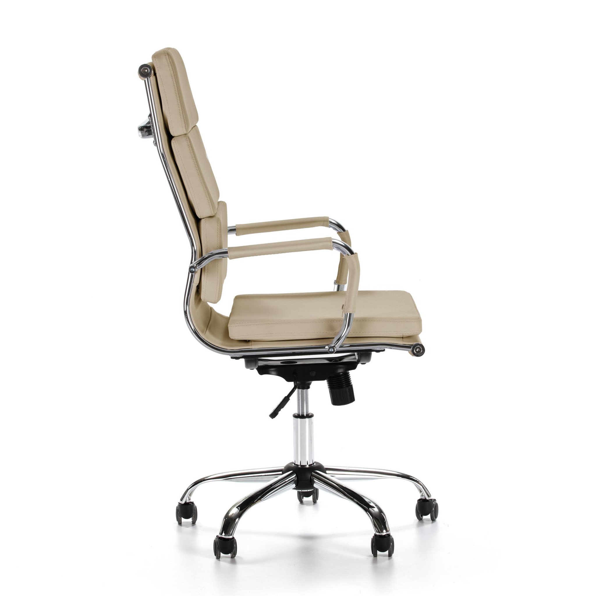 Voir la diapositive 3 : VS VENTA-STOCK Fauteuil de Bureau Morgan inclinable Taupe, Cuir synthétique