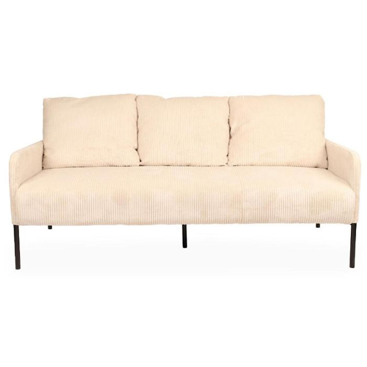 Paris Prix Canapé 3 Places en Velours Côtelé  Safia  171cm Beige