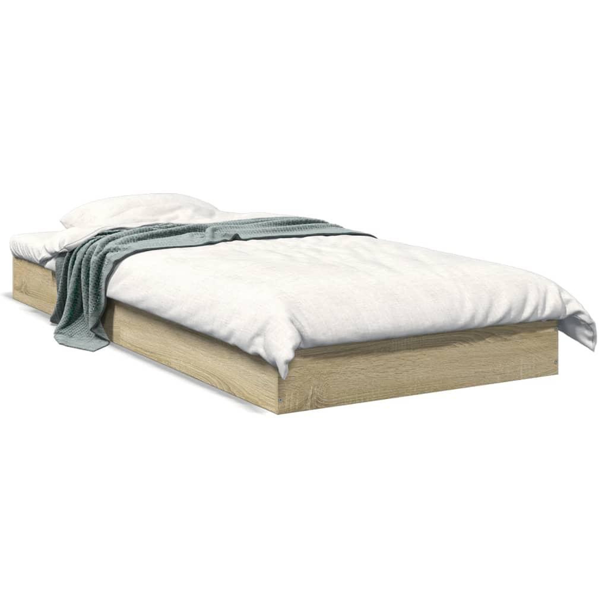 Voir la diapositive 2 : VIDAXL Cadre de lit sans matelas chene sonoma 75x190 cm